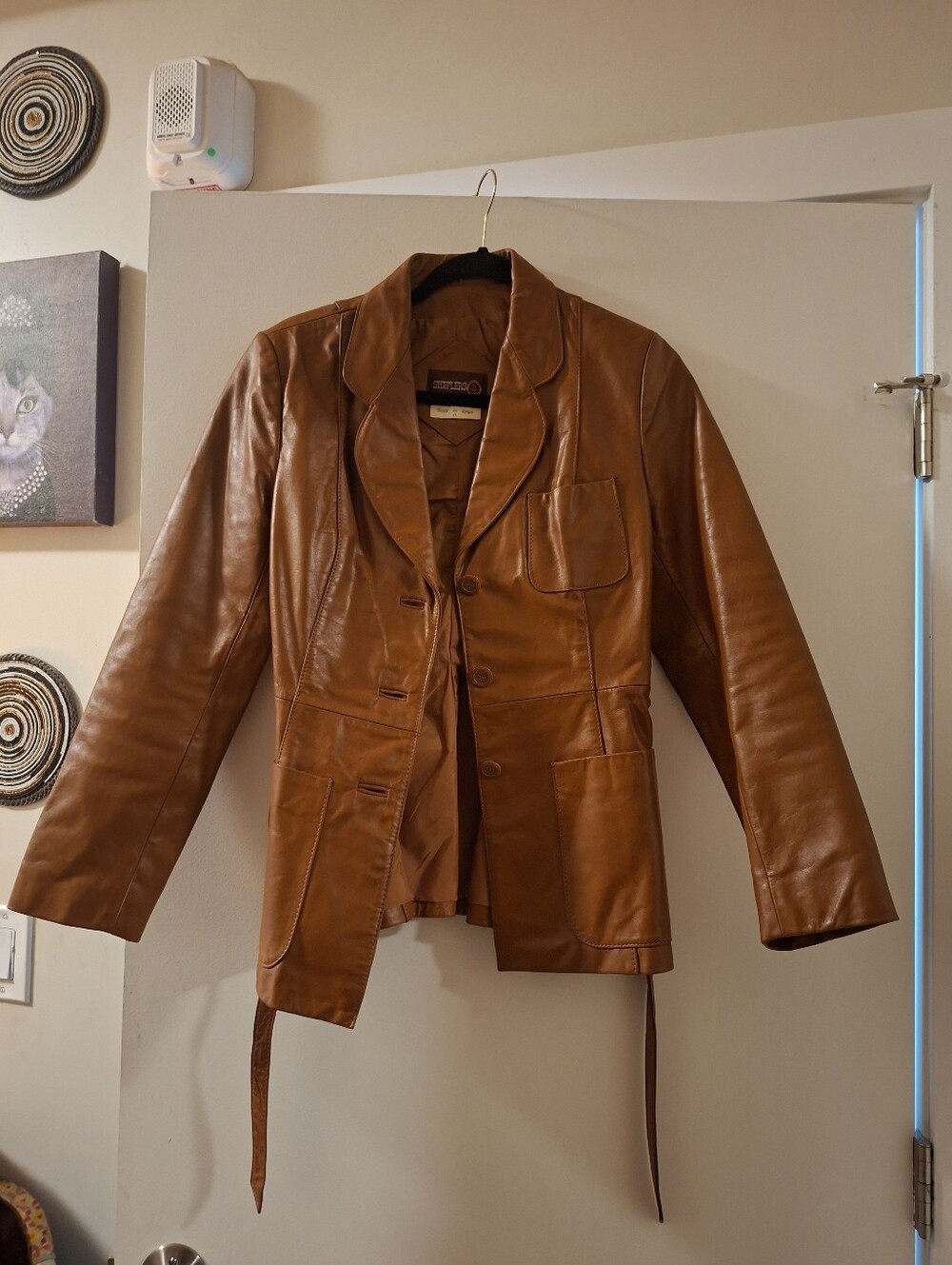 Panel Tailored Western Brown Leather Jacket